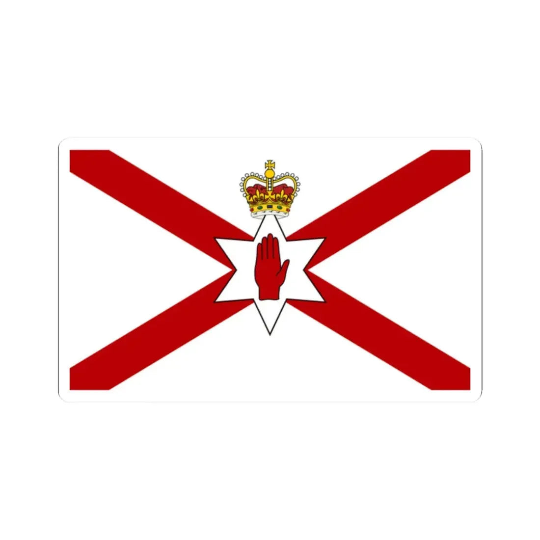 Saint Patricks flag for Northern Ireland crowned (Ireland) STICKER Vinyl Kiss-Cut Decal 2 Inch White - The Sticker Space
