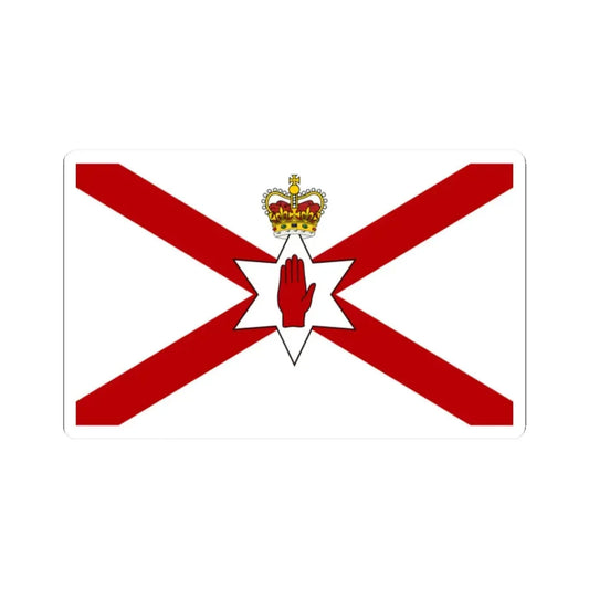Saint Patricks flag for Northern Ireland crowned (Ireland) STICKER Vinyl Kiss-Cut Decal 2 Inch White - The Sticker Space