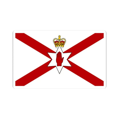 Saint Patricks flag for Northern Ireland crowned (Ireland) STICKER Vinyl Kiss-Cut Decal 3 Inch White - The Sticker Space