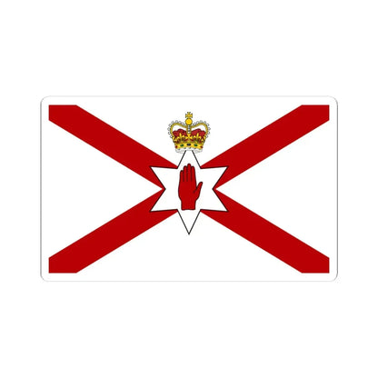 Saint Patricks flag for Northern Ireland crowned (Ireland) STICKER Vinyl Kiss-Cut Decal 4 Inch White - The Sticker Space