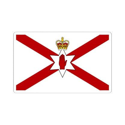 Saint Patricks flag for Northern Ireland crowned (Ireland) STICKER Vinyl Kiss-Cut Decal 6 Inch White - The Sticker Space