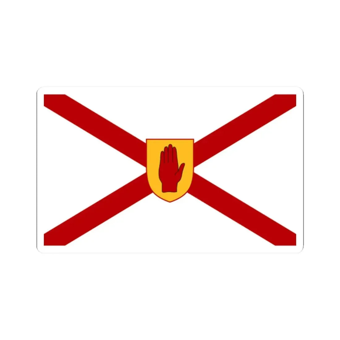 Saint Patricks flag for Northern Ireland golden shield (Ireland) STICKER Vinyl Kiss-Cut Decal 2 Inch White - The Sticker Space