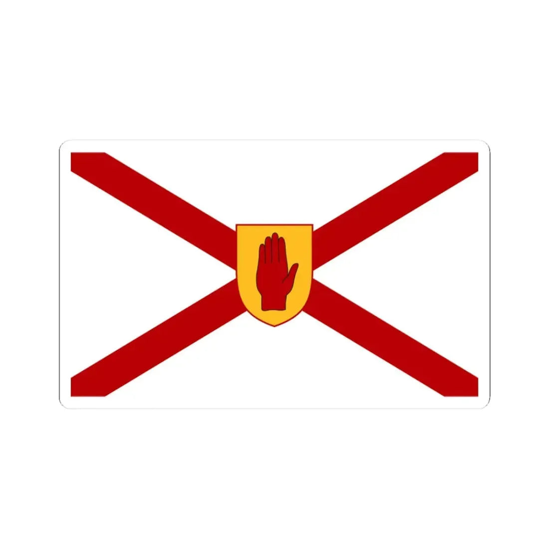 Saint Patricks flag for Northern Ireland golden shield (Ireland) STICKER Vinyl Kiss-Cut Decal 3 Inch White - The Sticker Space