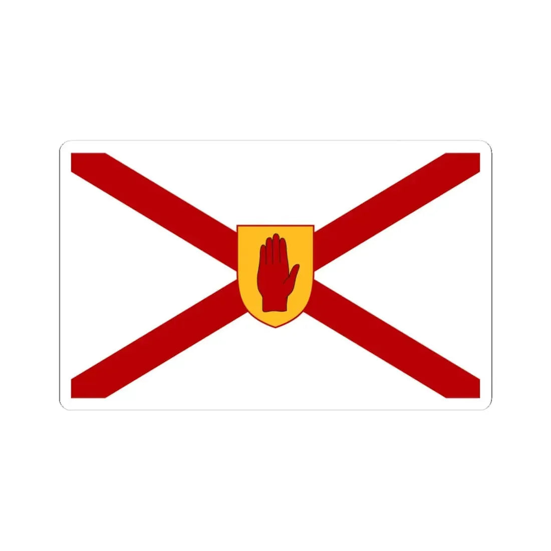 Saint Patricks flag for Northern Ireland golden shield (Ireland) STICKER Vinyl Kiss-Cut Decal 4 Inch White - The Sticker Space