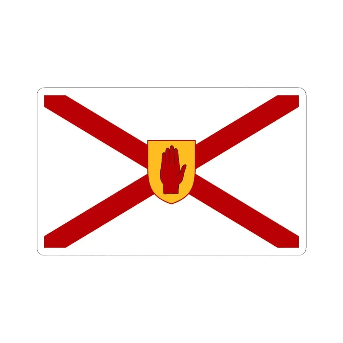 Saint Patricks flag for Northern Ireland golden shield (Ireland) STICKER Vinyl Kiss-Cut Decal 6 Inch White - The Sticker Space
