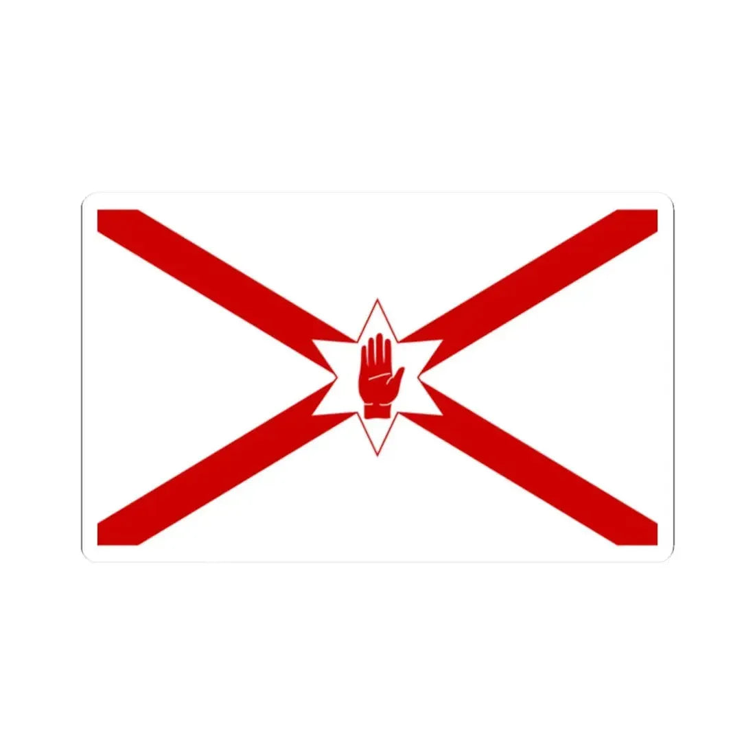 Saint Patricks flag for Northern Ireland (Ireland) STICKER Vinyl Kiss-Cut Decal 2 Inch White - The Sticker Space