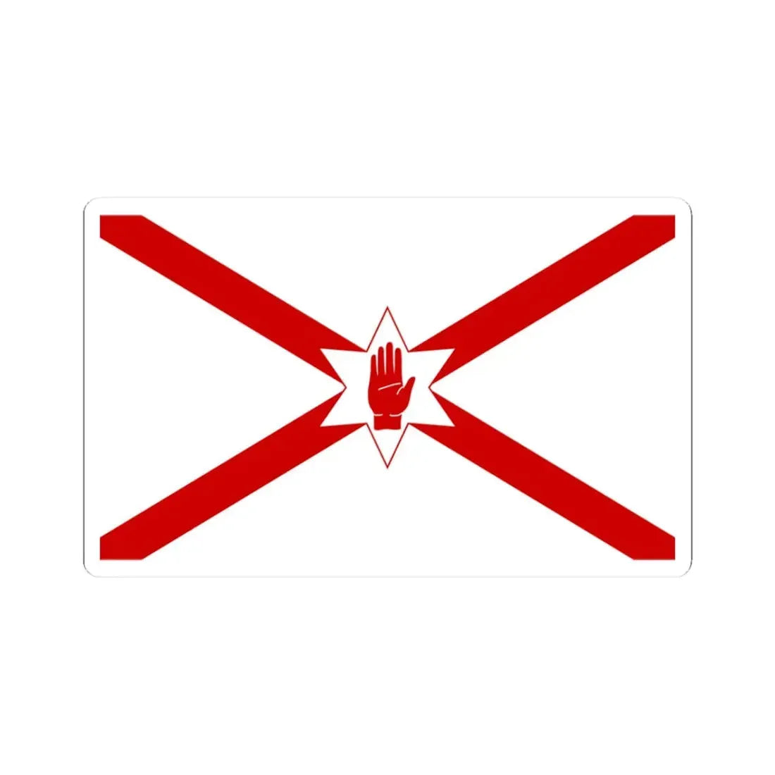 Saint Patricks flag for Northern Ireland (Ireland) STICKER Vinyl Kiss-Cut Decal 3 Inch White - The Sticker Space
