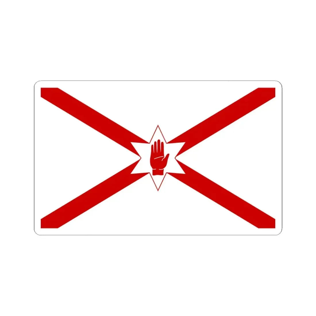 Saint Patricks flag for Northern Ireland (Ireland) STICKER Vinyl Kiss-Cut Decal 6 Inch White - The Sticker Space