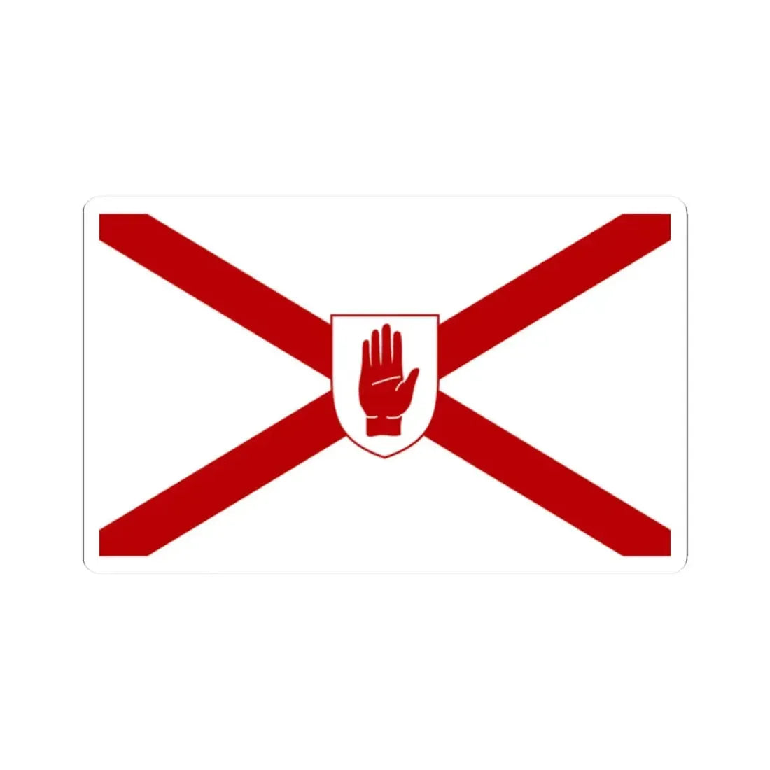 Saint Patricks flag for Northern Ireland shield (Ireland) STICKER Vinyl Kiss-Cut Decal 2 Inch White - The Sticker Space