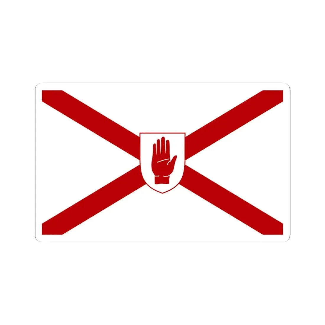 Saint Patricks flag for Northern Ireland shield (Ireland) STICKER Vinyl Kiss-Cut Decal 3 Inch White - The Sticker Space