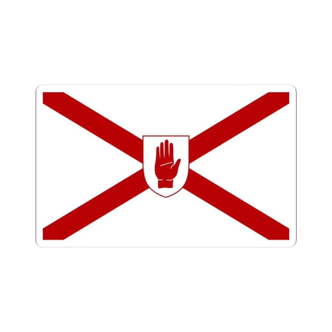 Saint Patricks flag for Northern Ireland shield (Ireland) STICKER Vinyl Kiss-Cut Decal 4 Inch White - The Sticker Space