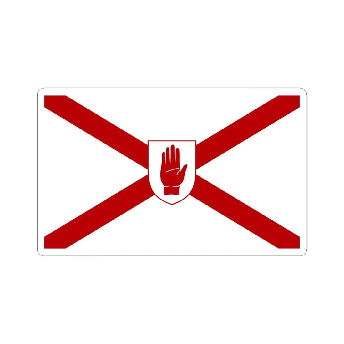 Saint Patricks flag for Northern Ireland shield (Ireland) STICKER Vinyl Kiss-Cut Decal 6 Inch White - The Sticker Space