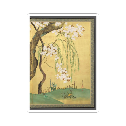 Sakai Hōitsu - Cherry and Maple Trees - early 1820s v3 - STICKER Vinyl Kiss-Cut Decal