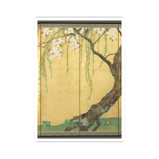Sakai Hōitsu - Cherry and Maple Trees - early 1820s v4 - STICKER Vinyl Kiss-Cut Decal