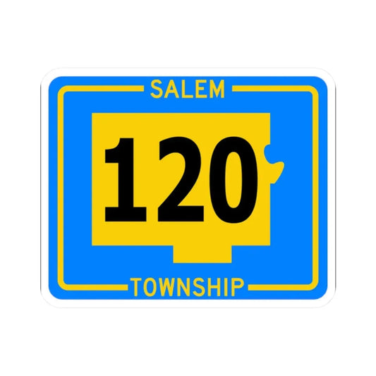 Salem Township Route 120 Tuscarawas County Ohio (Ohio) (Road Sign) STICKER Vinyl Kiss-Cut Decal 2 Inch White - The Sticker Space