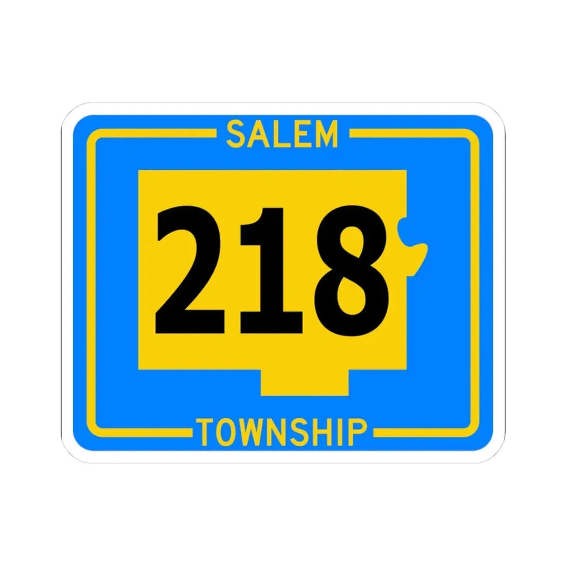 Salem Township Route 218 Tuscarawas County Ohio (Ohio) (Road Sign) STICKER Vinyl Kiss-Cut Decal 3 Inch White - The Sticker Space
