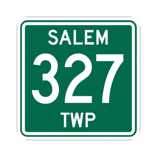 Salem Township Route 327 Washington County Ohio (Ohio) (Road Sign) STICKER Vinyl Kiss-Cut Decal 2 Inch White - The Sticker Space