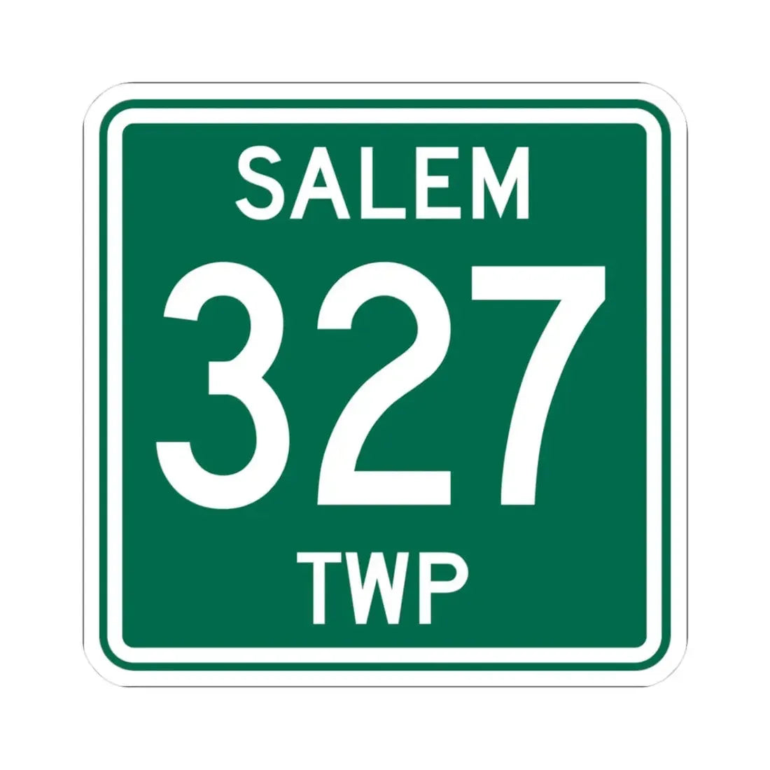 Salem Township Route 327 Washington County Ohio (Ohio) (Road Sign) STICKER Vinyl Kiss-Cut Decal 3 Inch White - The Sticker Space