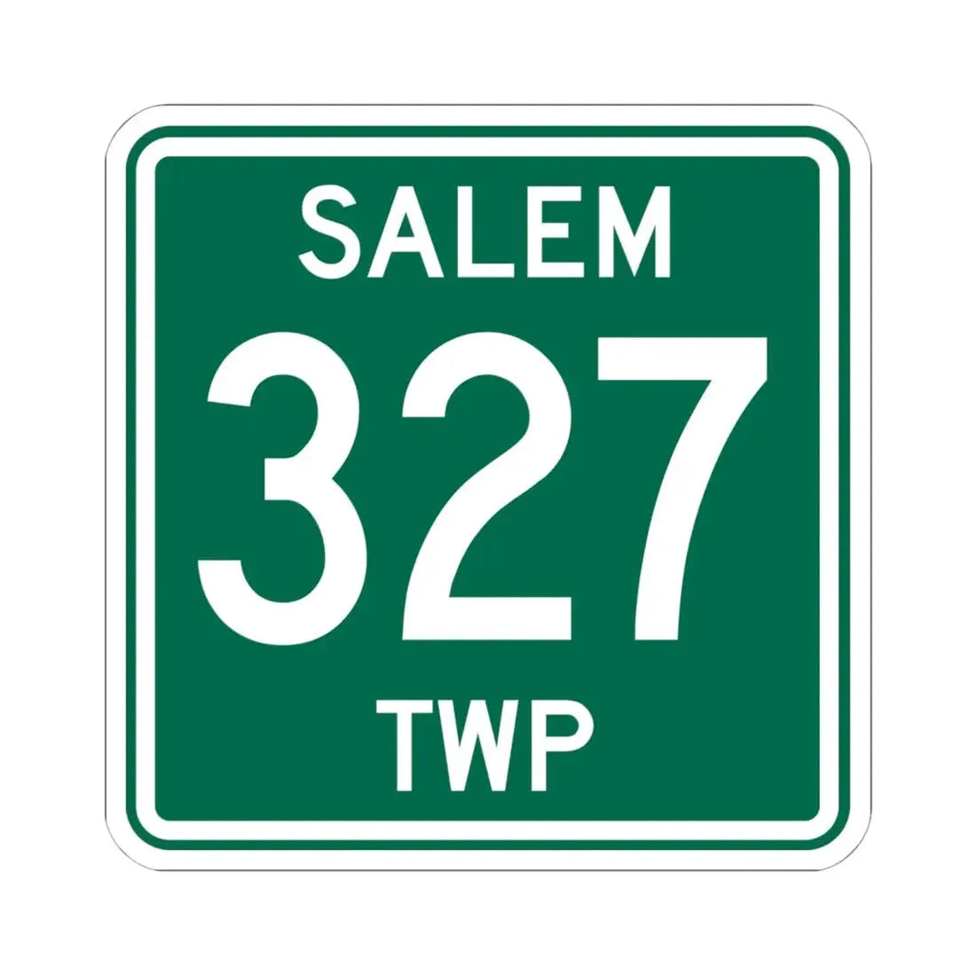 Salem Township Route 327 Washington County Ohio (Ohio) (Road Sign) STICKER Vinyl Kiss-Cut Decal 6 Inch White - The Sticker Space