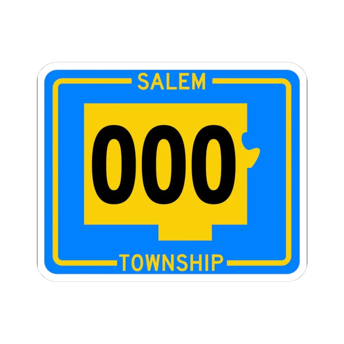 Salem Township Tuscarawas County Ohio route shield template (Ohio) (Road Sign) STICKER Vinyl Kiss-Cut Decal 3 Inch White - The Sticker Space