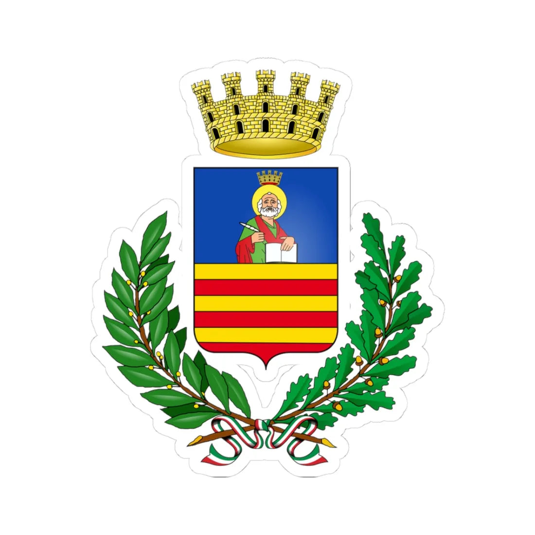 Salerno-Stemma (Italy) (Coat of Arms) STICKER Vinyl Kiss-Cut Decal 3 Inch White - The Sticker Space