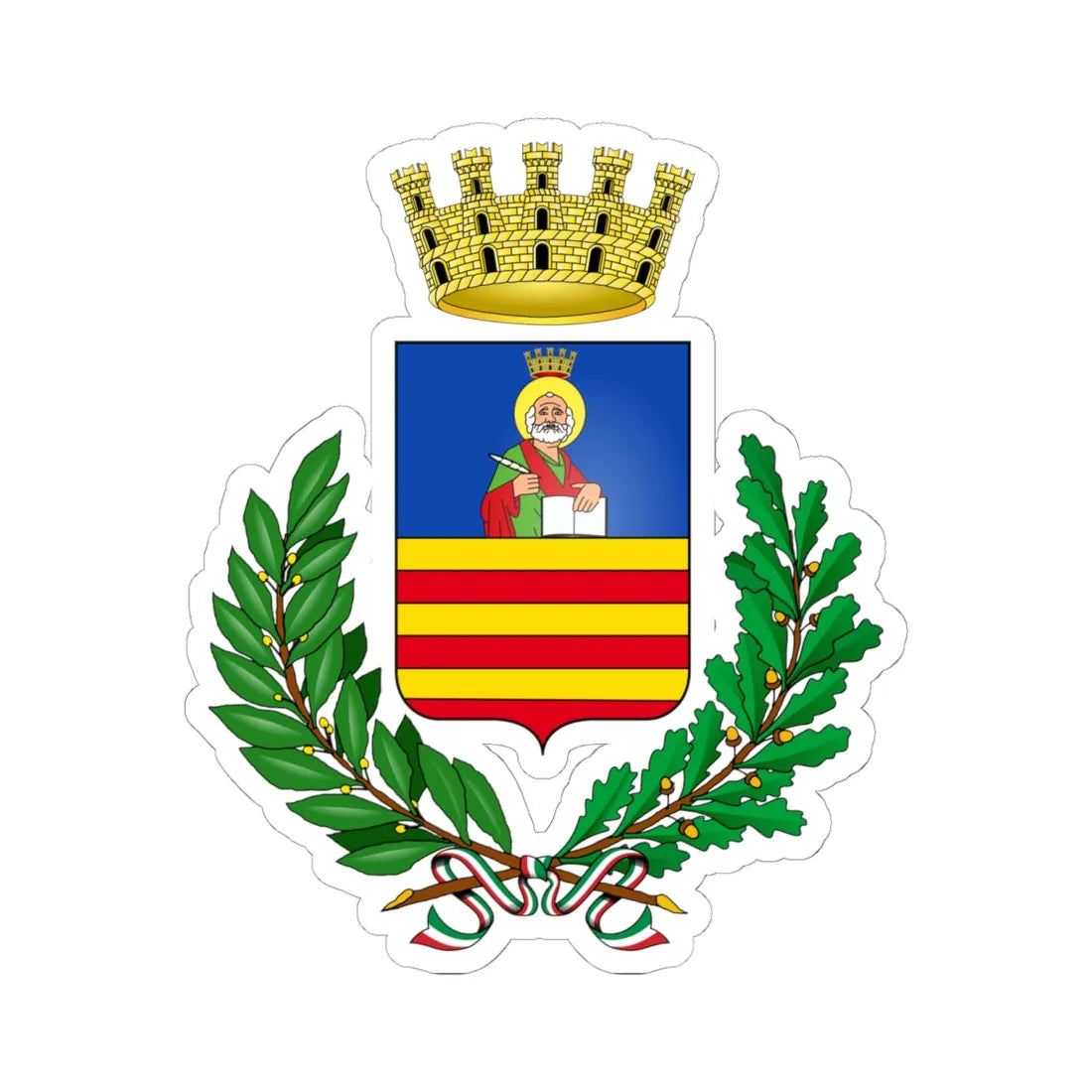 Salerno-Stemma (Italy) (Coat of Arms) STICKER Vinyl Kiss-Cut Decal 6 Inch White - The Sticker Space