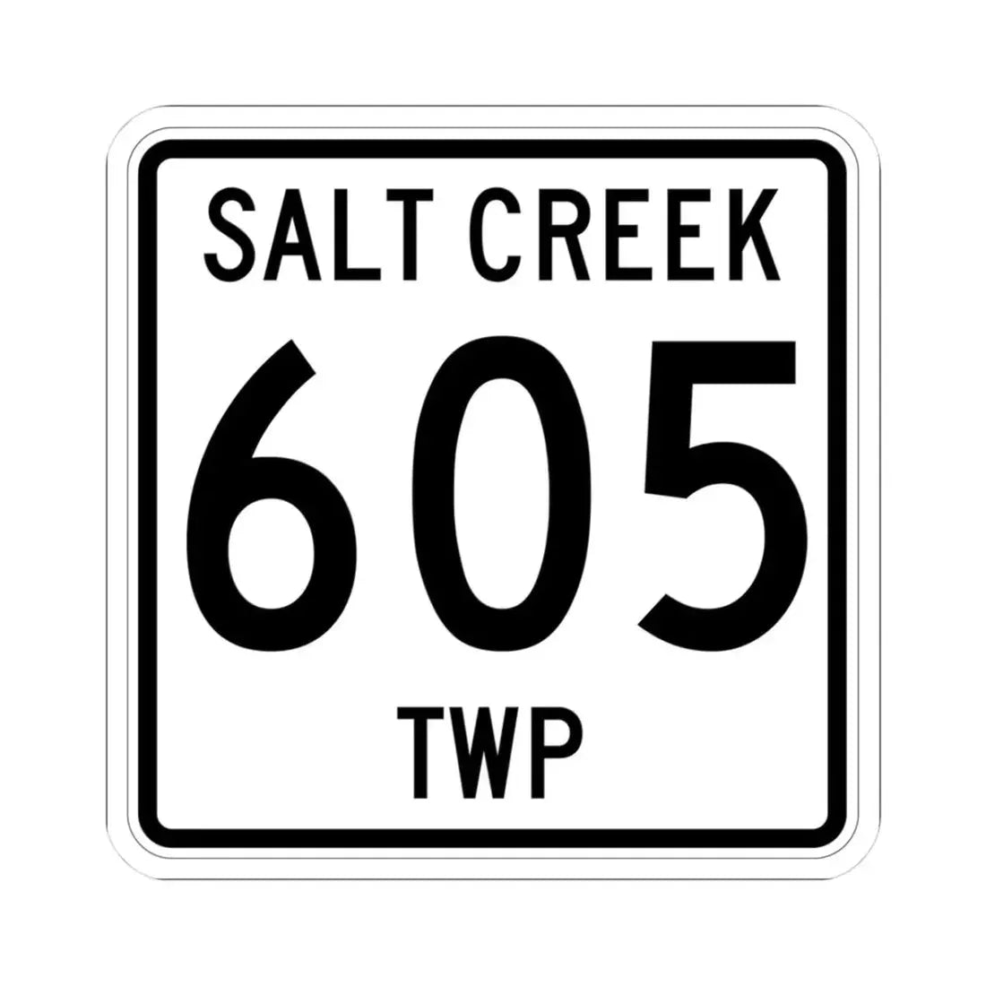 Salt Creek Township Route 605 Holmes County Ohio (Ohio) (Road Sign) STICKER Vinyl Kiss-Cut Decal 3 Inch White - The Sticker Space