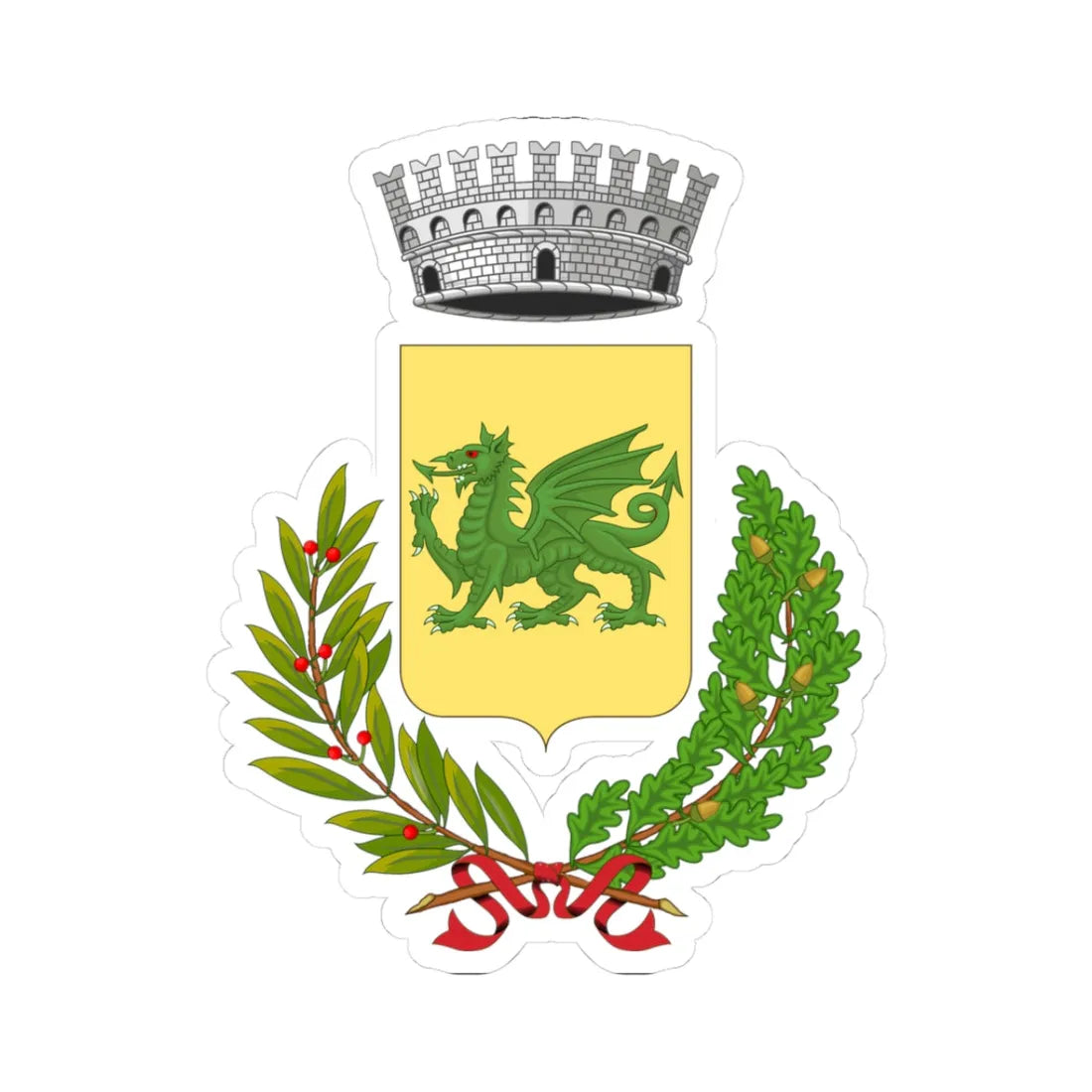 Saltara-Stemma (Italy) (Coat of Arms) STICKER Vinyl Kiss-Cut Decal 3 Inch White - The Sticker Space