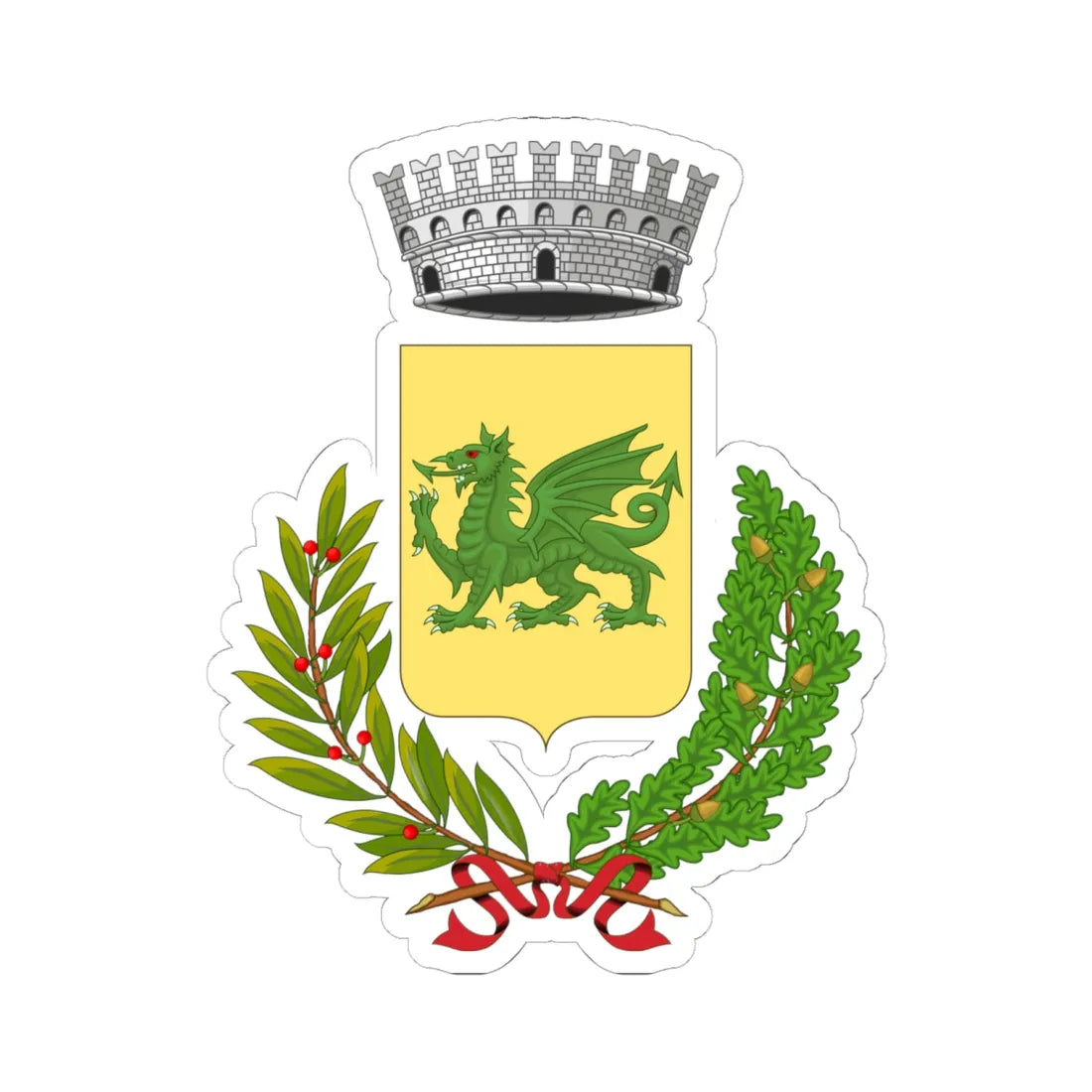 Saltara-Stemma (Italy) (Coat of Arms) STICKER Vinyl Kiss-Cut Decal 6 Inch White - The Sticker Space