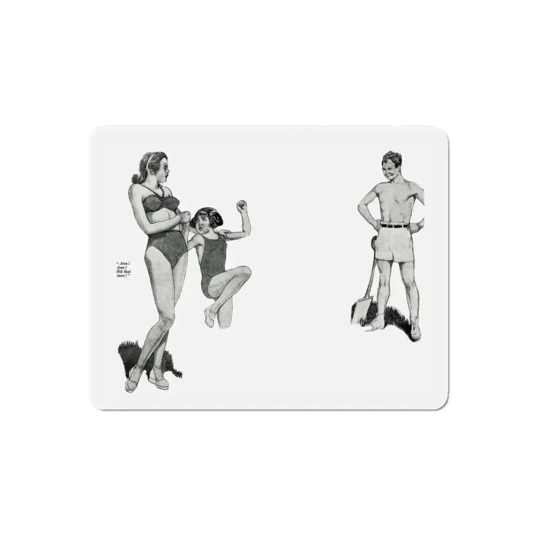 Sam and Ann, London Life magazine, June 1947 (Magazine Illustration) Refrigerator Magnet 6 Inch Die-Cut - The Sticker Space