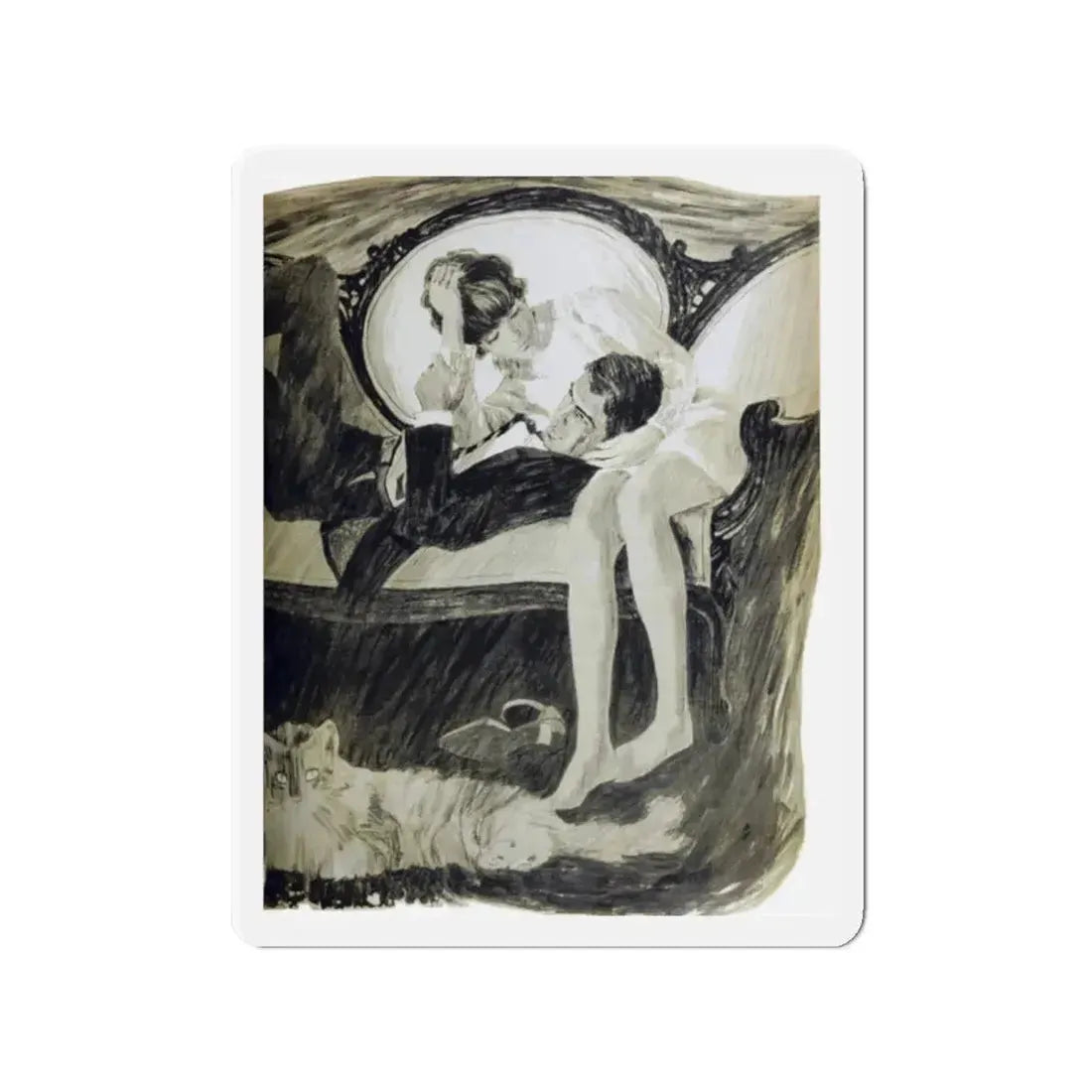 Sam's Way, Woman's Day, June 1968 (Magazine Illustration) Refrigerator Magnet 2 Inch Die-Cut - The Sticker Space