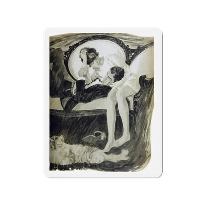 Sam's Way, Woman's Day, June 1968 (Magazine Illustration) Refrigerator Magnet 2 Inch Die-Cut - The Sticker Space