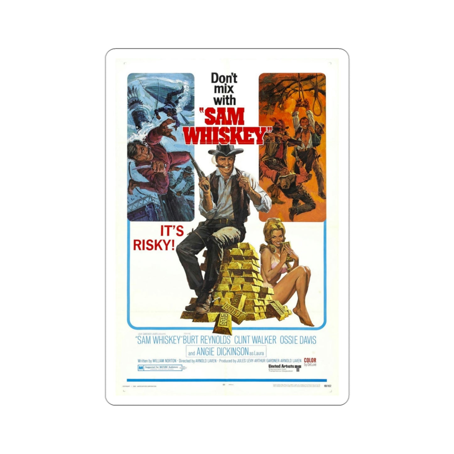 Sam Whiskey 1969 Movie Poster STICKER Vinyl Die-Cut Decal-3 Inch-The Sticker Space