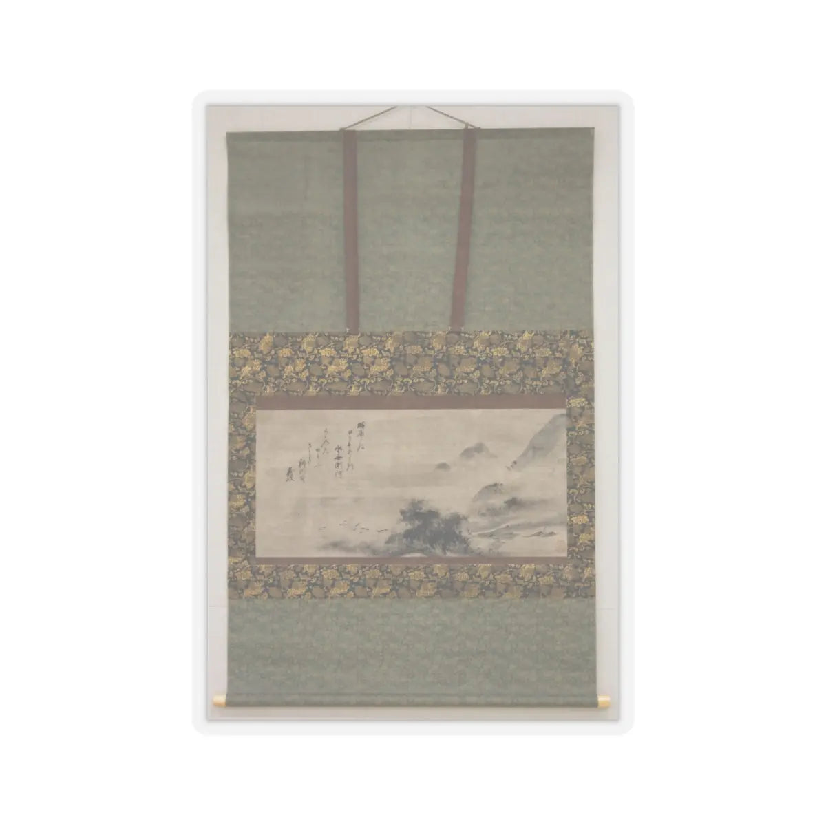 Sōami - Rainy Landscape - 17th century v2 - STICKER Vinyl Kiss-Cut Decal