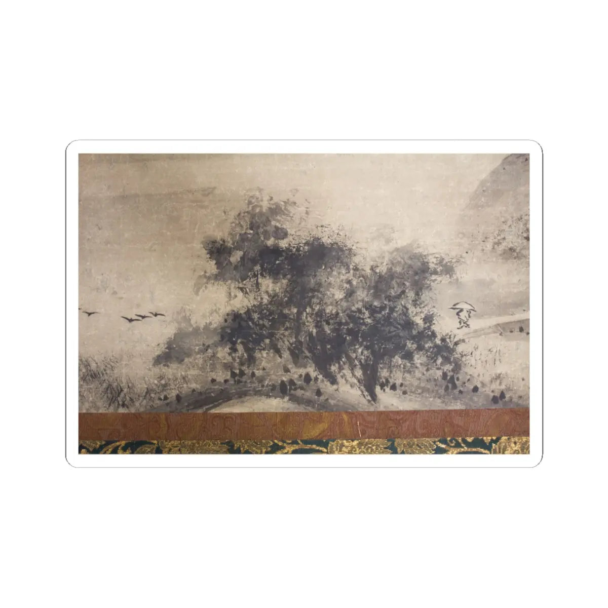 Sōami - Rainy Landscape - 17th century v4 - STICKER Vinyl Kiss-Cut Decal