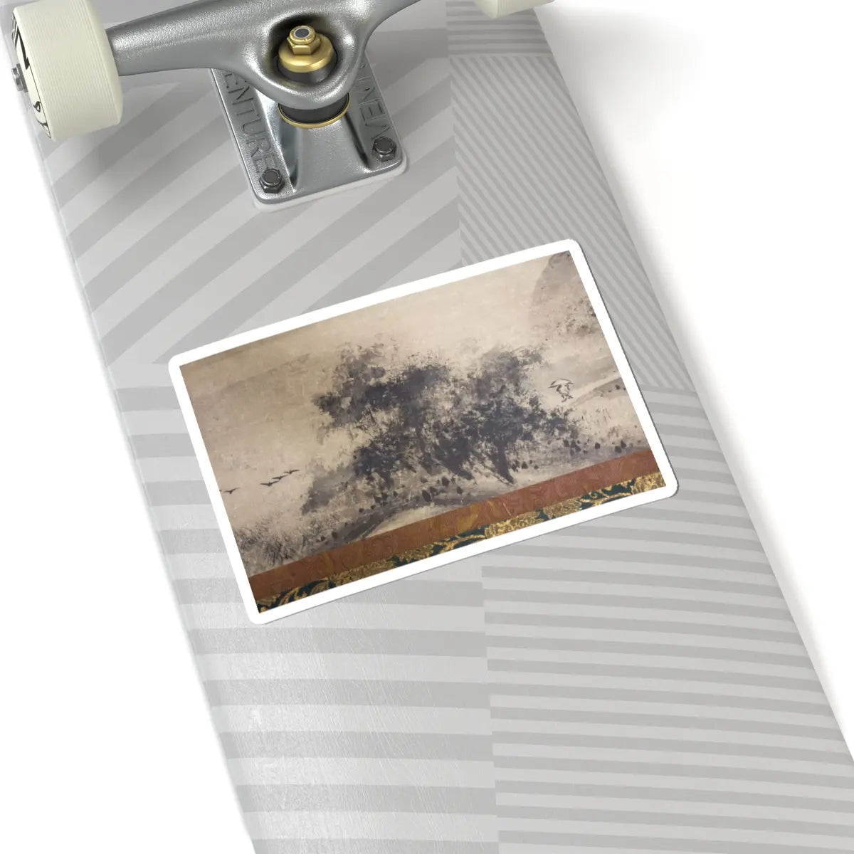 Sōami - Rainy Landscape - 17th century v4 - STICKER Vinyl Kiss-Cut Decal