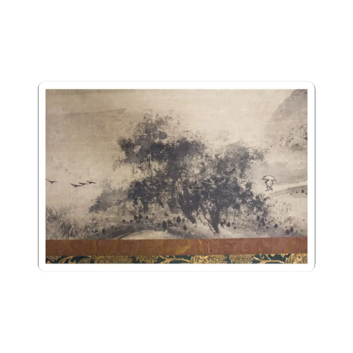 Sōami - Rainy Landscape - 17th century v4 - STICKER Vinyl Kiss-Cut Decal
