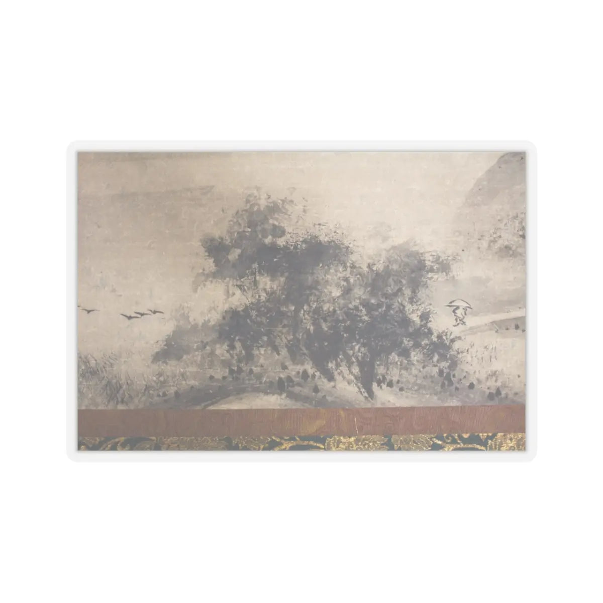Sōami - Rainy Landscape - 17th century v4 - STICKER Vinyl Kiss-Cut Decal