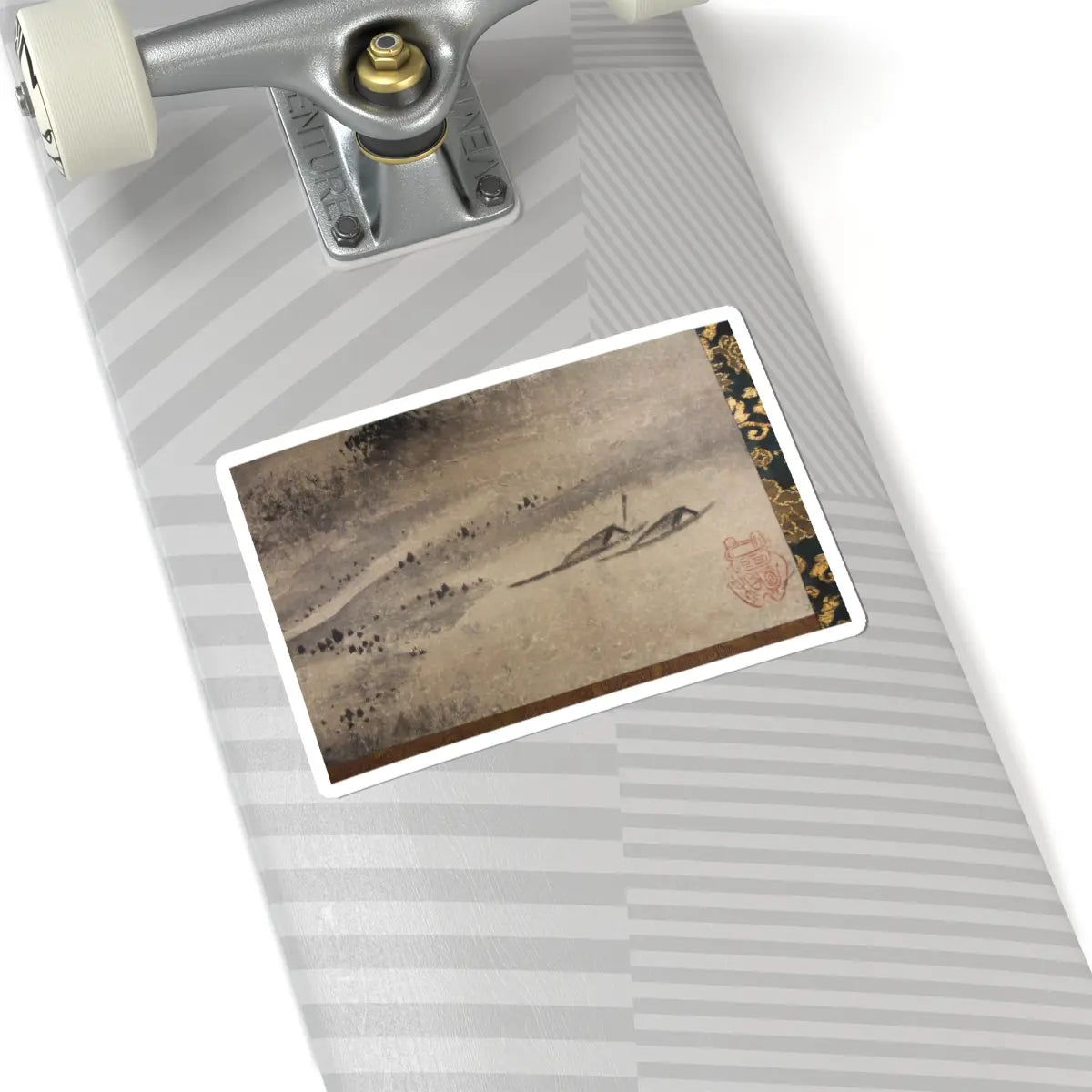 Sōami - Rainy Landscape - 17th century v7 - STICKER Vinyl Kiss-Cut Decal