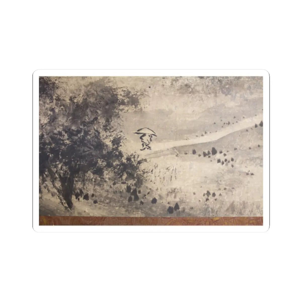 Sōami - Rainy Landscape - 17th century v8 - STICKER Vinyl Kiss-Cut Decal