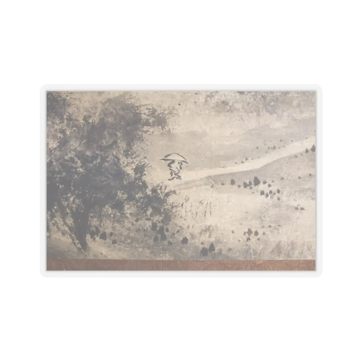 Sōami - Rainy Landscape - 17th century v8 - STICKER Vinyl Kiss-Cut Decal