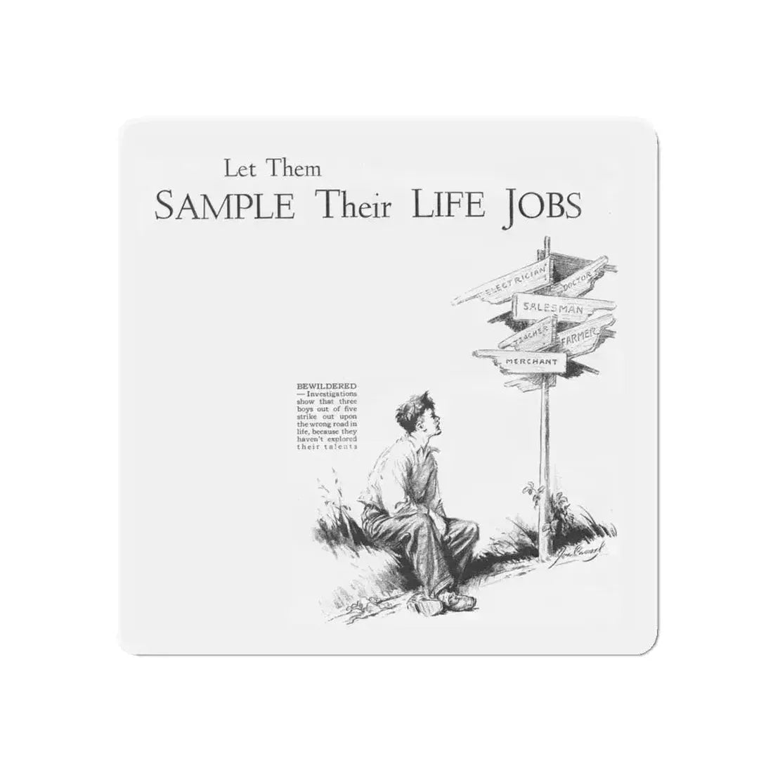 Sample Their Life Jobs (Magazine Illustration) Refrigerator Magnet 6 Inch Die-Cut - The Sticker Space