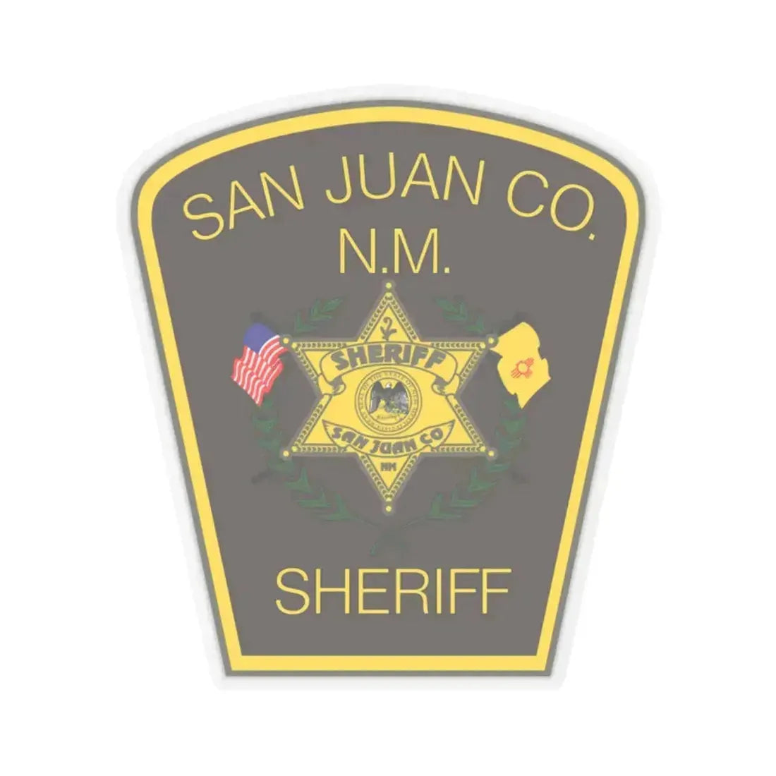 San Juan County NM Sherrif Department - STICKER Vinyl Kiss-Cut Decal 2 Inch Transparent - The Sticker Space