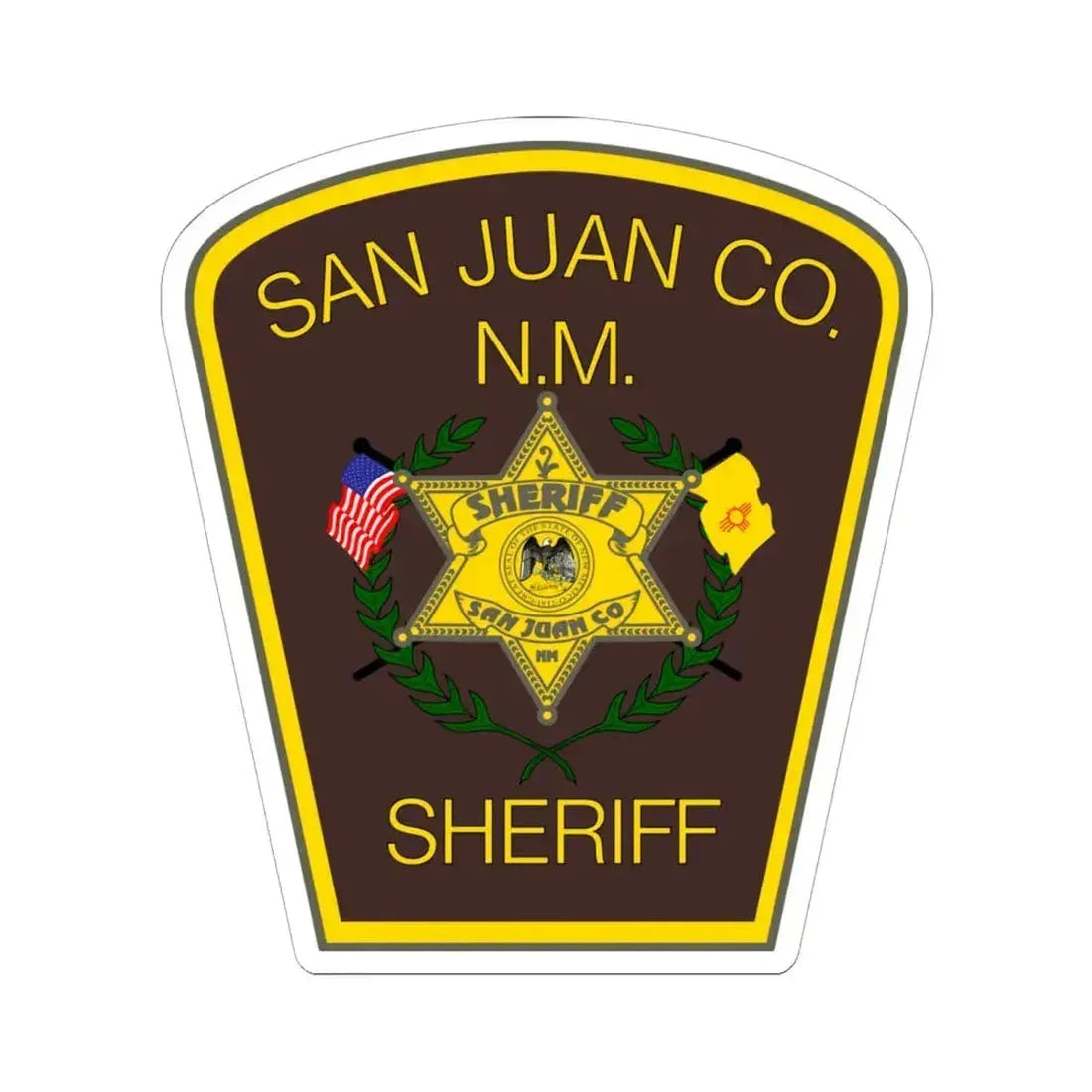 San Juan County NM Sherrif Department - STICKER Vinyl Kiss-Cut Decal 6 Inch White - The Sticker Space