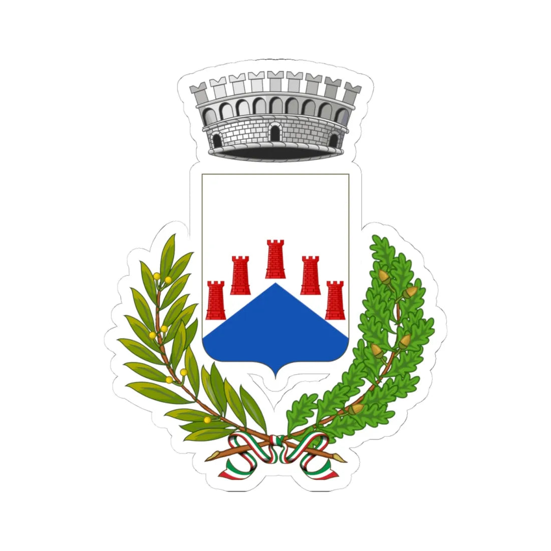 Sanarica-Stemma (Italy) (Coat of Arms) STICKER Vinyl Kiss-Cut Decal 4 Inch White - The Sticker Space