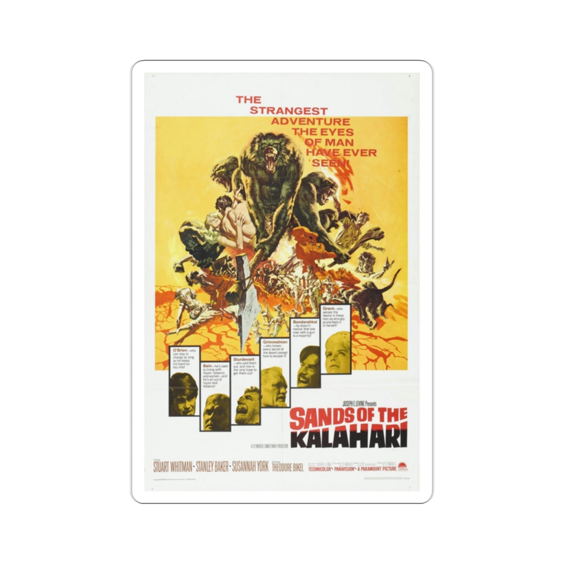 Sands of the Kalahari 1965 Movie Poster STICKER Vinyl Die-Cut Decal-2 Inch-The Sticker Space