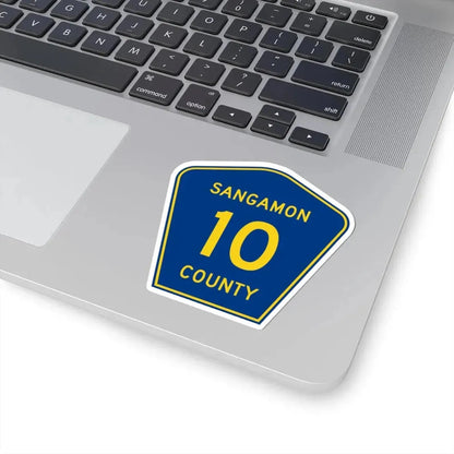 Sangamon County 10 (Illinois) (Road Sign) STICKER Vinyl Kiss-Cut Decal - The Sticker Space
