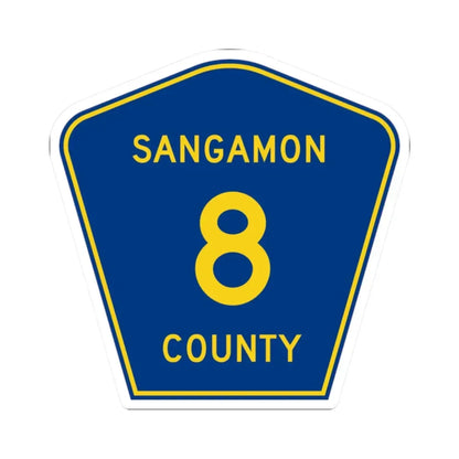Sangamon County 8 (Illinois) (Road Sign) STICKER Vinyl Kiss-Cut Decal 2 Inch White - The Sticker Space