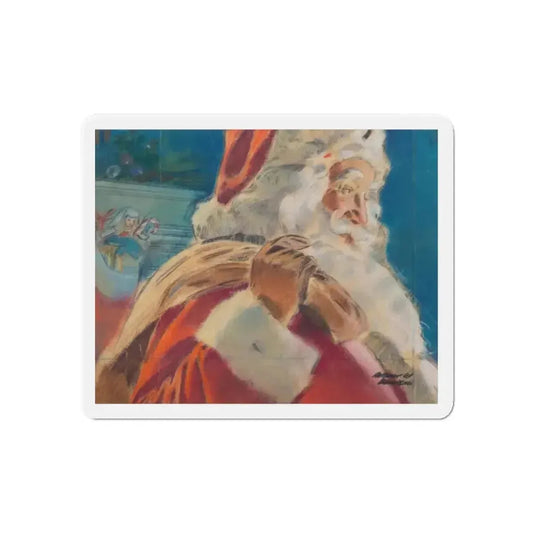 Santa Arrives (Magazine Illustration) Refrigerator Magnet 6 Inch Die-Cut - The Sticker Space