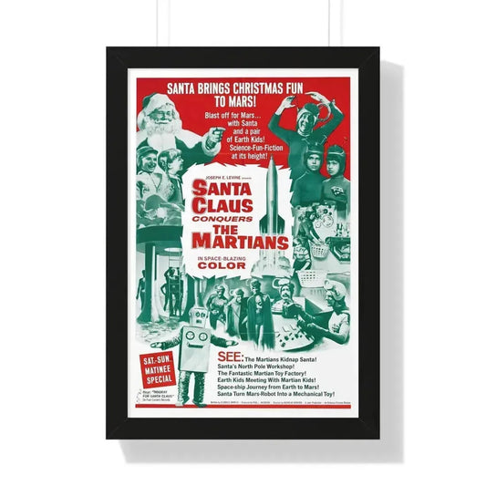 SANTA CLAUS CONQUERS THE MARTIANS 1964 - Framed Movie Poster 16″ x 24″ Black - The Sticker Space